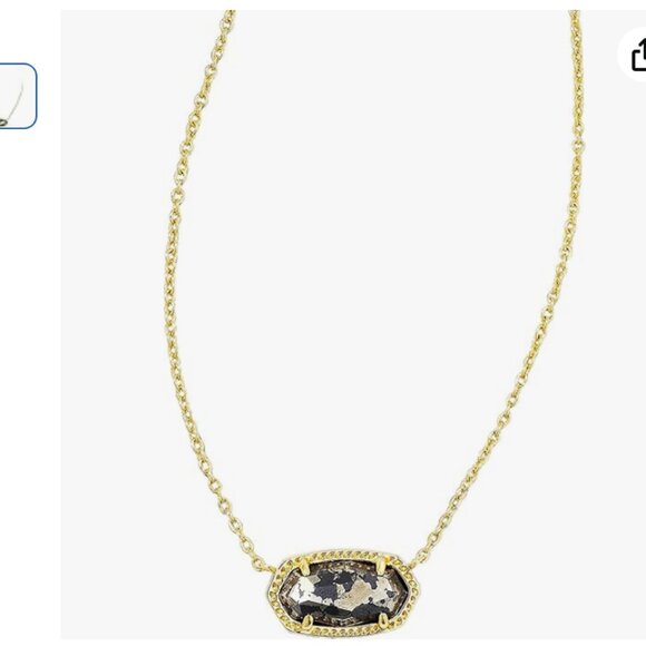 Kendra Scott ~ Gold Elisa Necklace in Black Pyrite - Picture 2 of 5